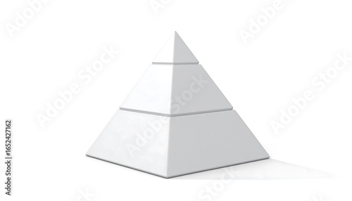 Simple white pyramid on white background