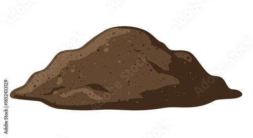 A pile of brown soil or dirt with varying shades and textures depicted in a cartoonlike style