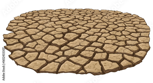 Cracked earth landscape features irregular segments dry soil with shadowaccented fissures and light tan coloration