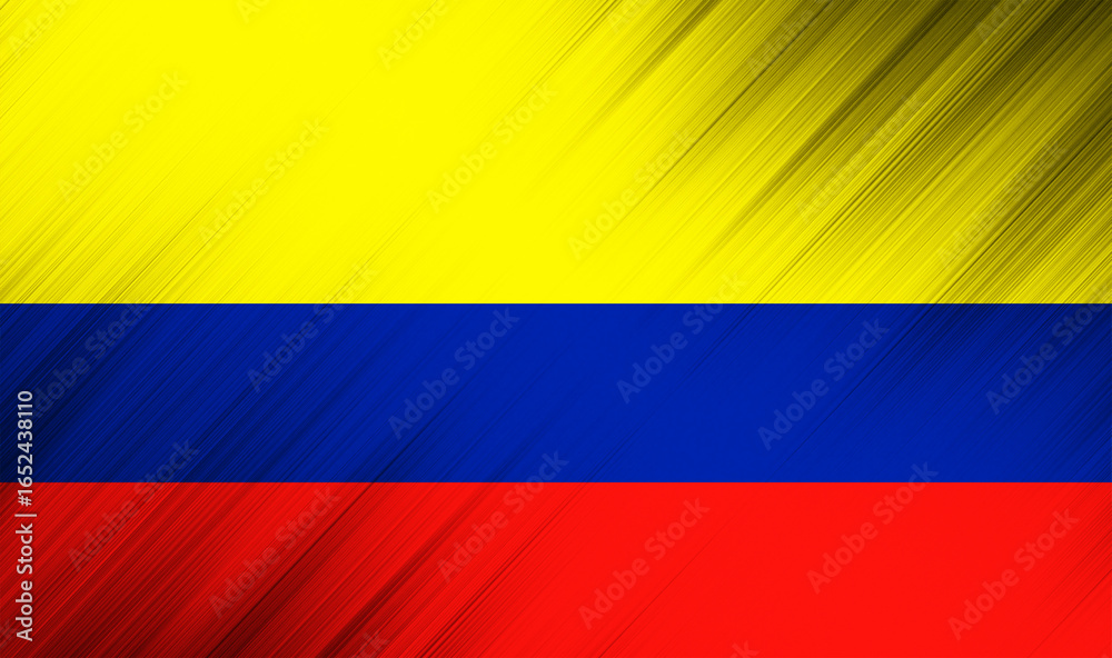 Fototapeta premium Colors of Colombia nation brush strokes abstract design