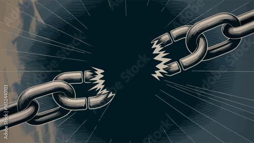 Broken Chains Symbolizing Freedom and Liberation