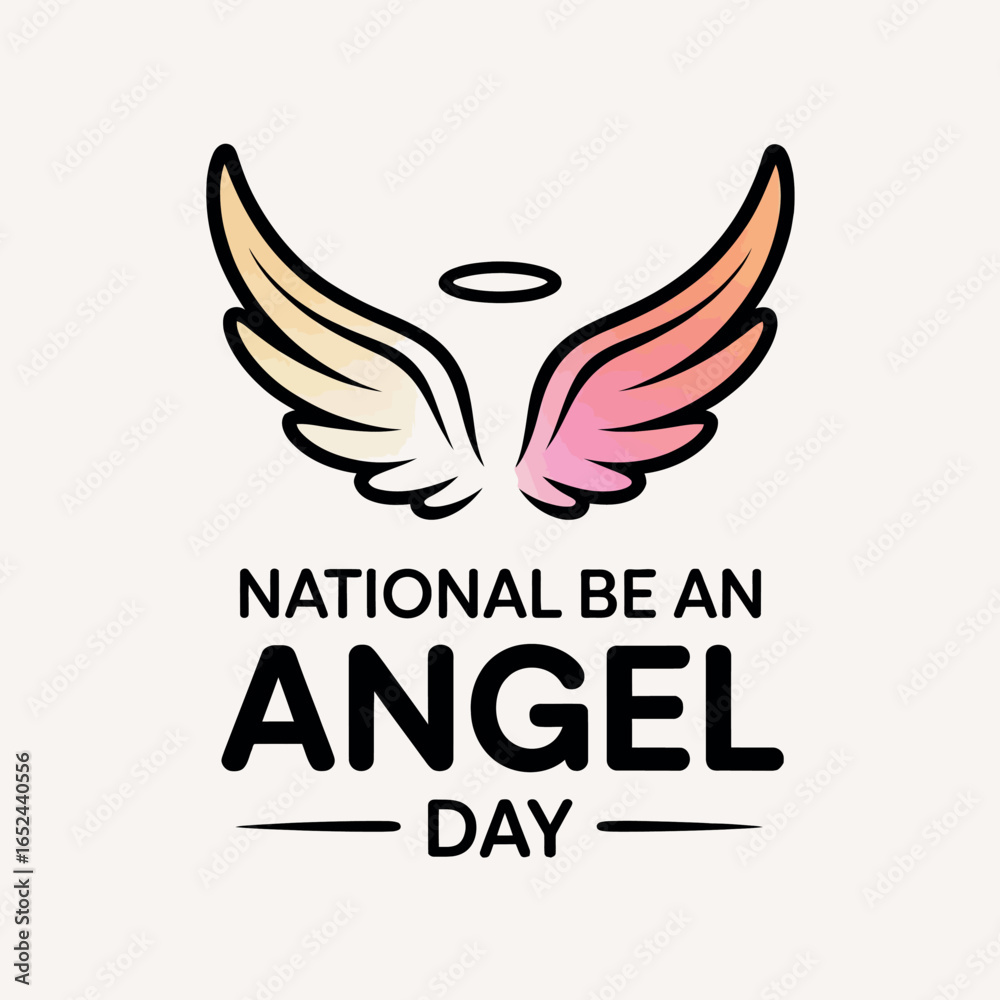 Obraz premium National Be an Angel Day with Wings and Halo Design
