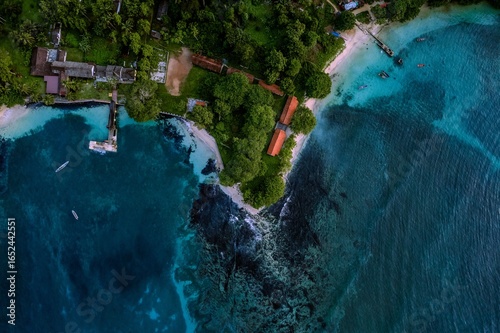Foto Aerial view of Sao Tome Island coastline and beaches