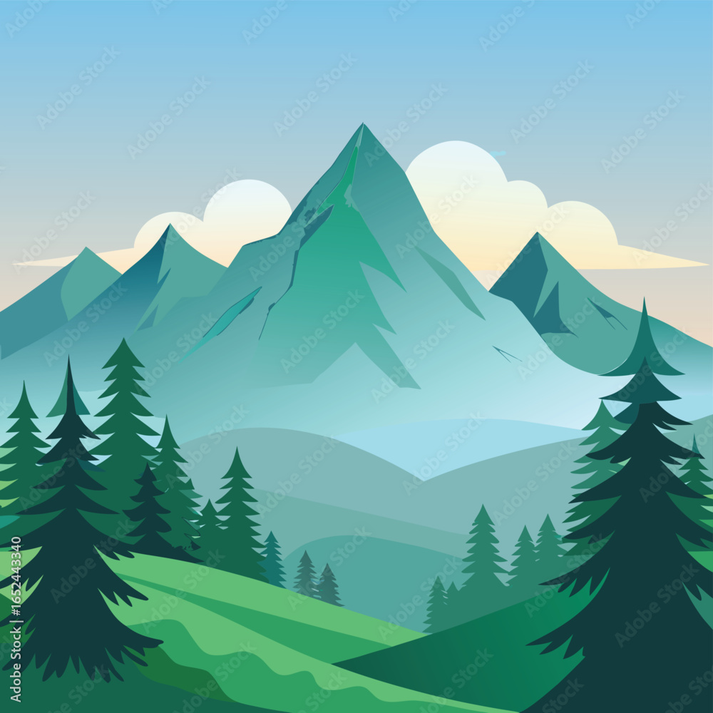 Fototapeta premium mountain landscape with trees