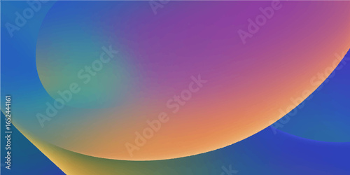 Vibrant abstract background illustration with swirling rainbow colors and a sunny orange and yellow glow