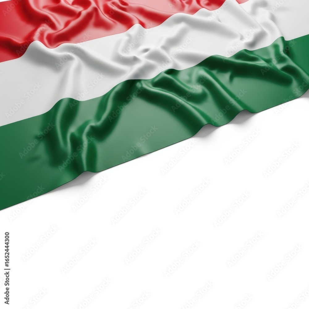 Obraz premium Waving hungarian flag fabric isolated on white background