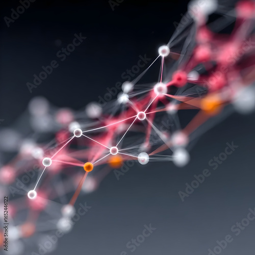 Abstract representation of connectivity and data networks. Colorful nodes and lines illustrate the complexity of modern digital communications.