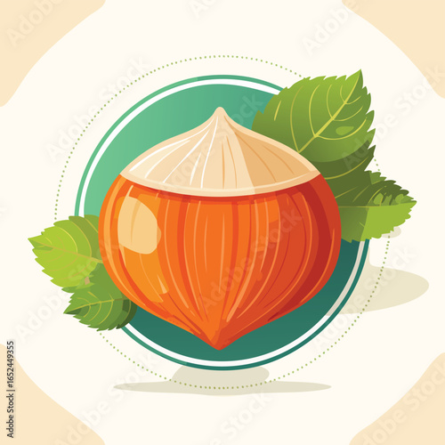 Hazelnut Vector illustration with clean lines and bold shapes.