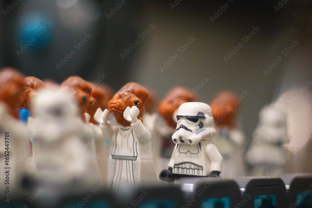 Naklejka premium Star wars lego figures in playful arrangement