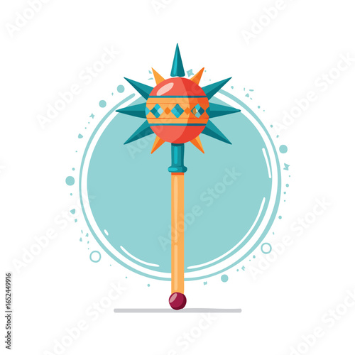 Mace Vector illustration with clean lines and bold shapes.