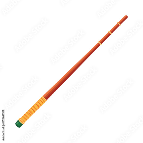 Bo staff Vector illustration with clean lines and bold shapes.