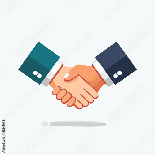 Handshake Vector illustration with clean lines and bold shapes.