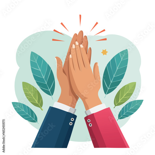 High five Vector illustration with clean lines and bold shapes.