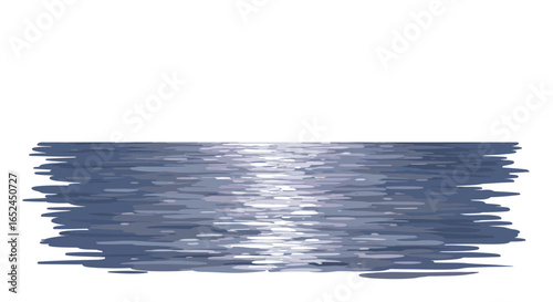 Blue water reflects light featuring a rippled surface and varying shades