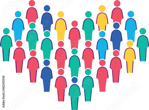 A dynamic symbol of teamwork and leadership, a diverse group of people in a circle forms a unified community