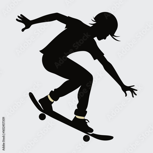 skateboarder silhouette vector