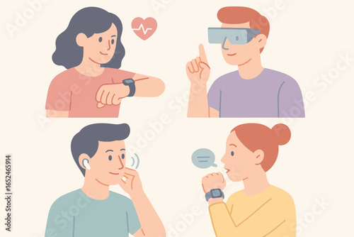 Young adults using wearable tech devices for health and communication