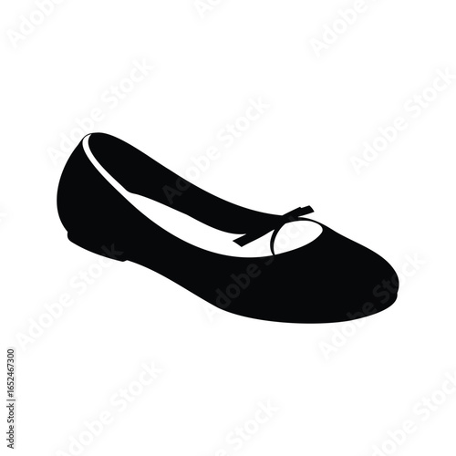 Black silhouette illustration of a comfortable and elegant ballet flat shoe
