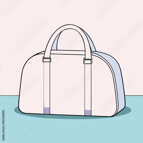 Stylish duffel bag illustration for travel and gym fashion accessory with pastel color scheme design item , bag mockup