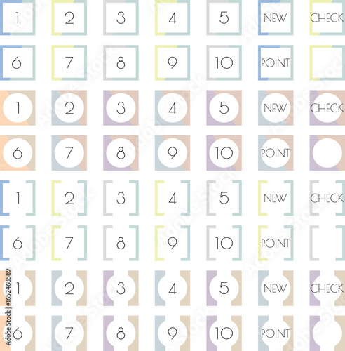 シンプルでフェミニンなツートンカラーの見出し数字と文字のセット