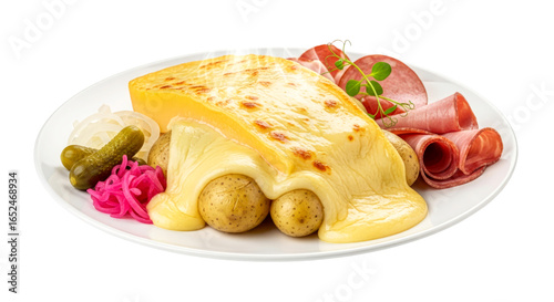 delicious raclette with potatoes transparent background image for menus