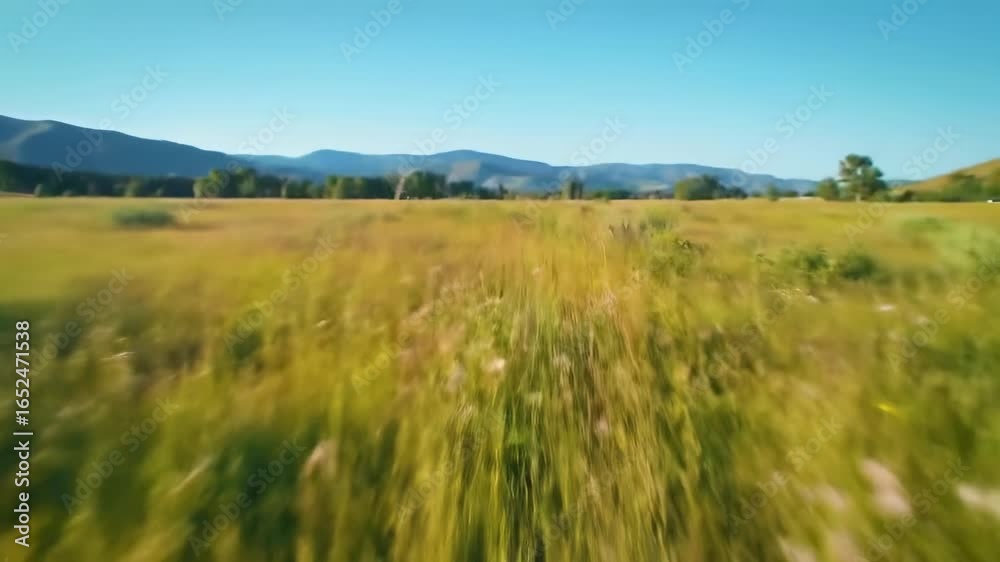 Wide field of tall grass blowing in wind Wide field of tall grass blowing in wind