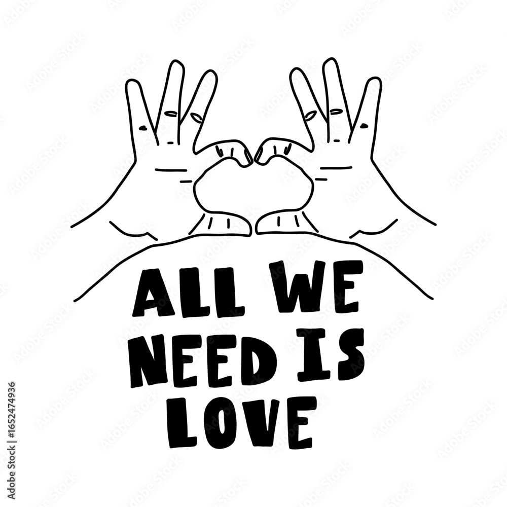 Obraz premium Two hands forming a heart shape with text 