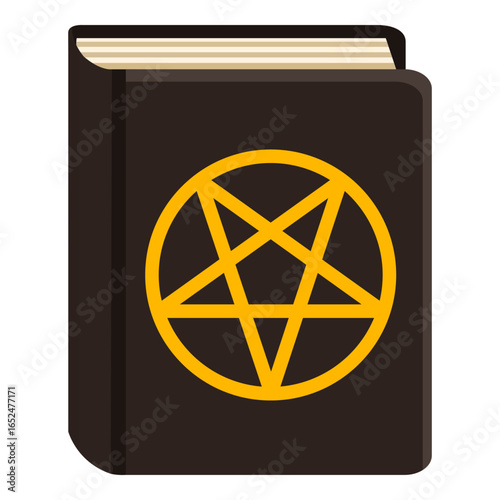Vector Flat Color Icon - Black Magic Book