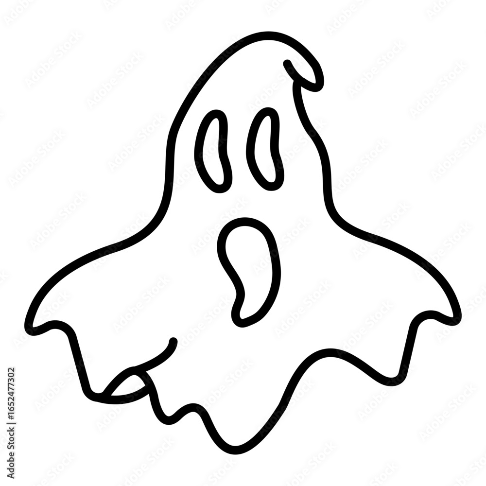 Obraz premium Vector Single Outline Icon - Ghost