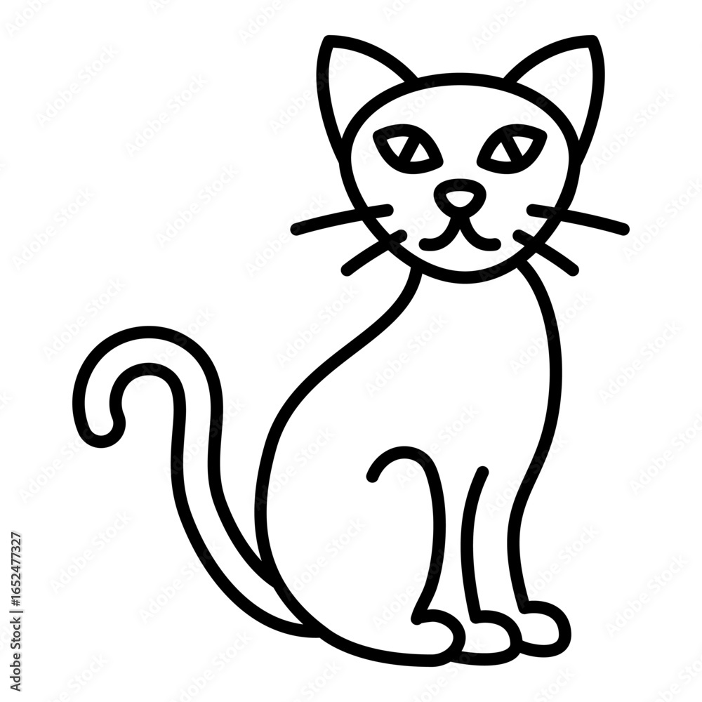 Fototapeta premium Vector Single Line Icon - Cat