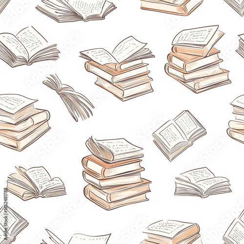 stack of books isolated