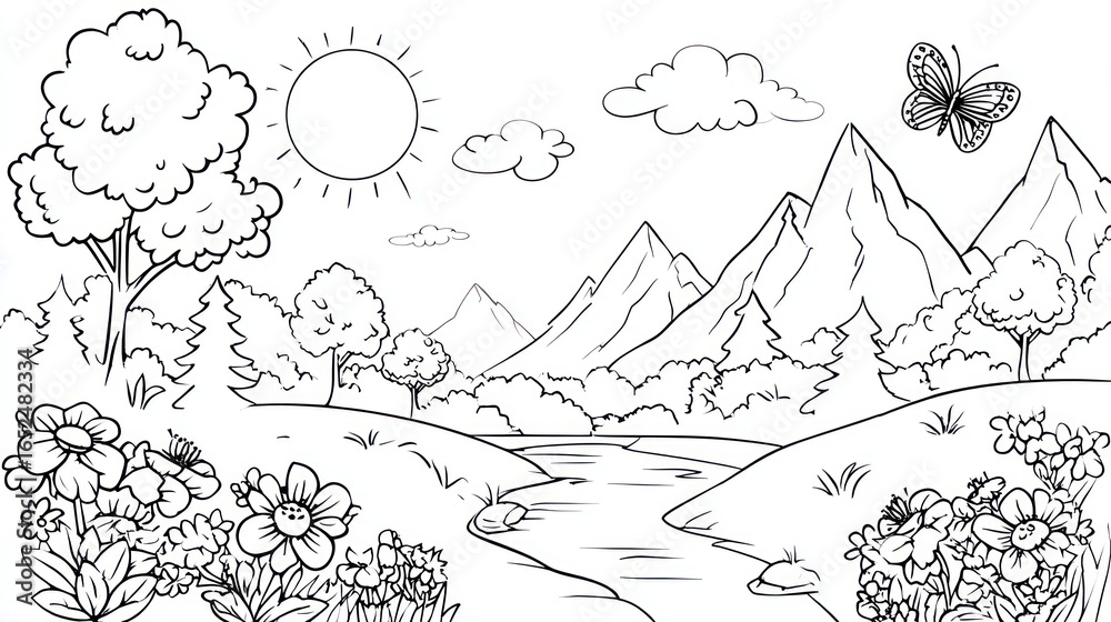 Black and white landscape drawing (3) Black and white landscape drawing (3)