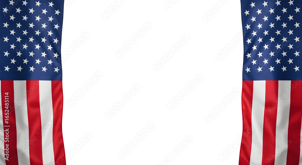 Obraz premium USA Flag Banners Isolated on Transparent Background