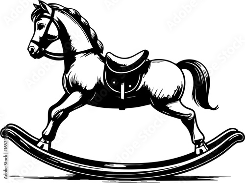 Joyful baby shower celebration with rocking horse theme indoor venue digital warm atmosphere engaging perspective family gathering