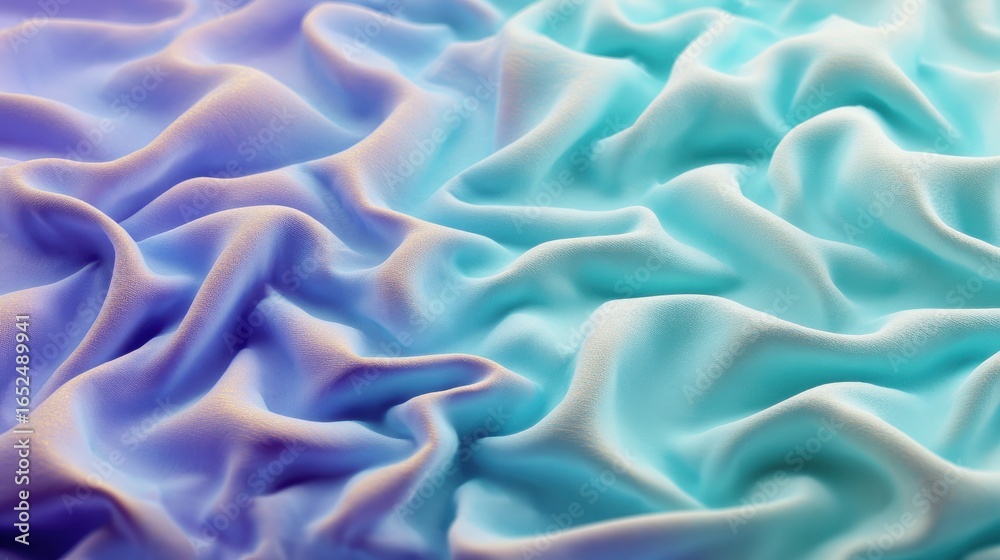 Obraz premium Rippled Fabric with Purple-to-Blue Gradient