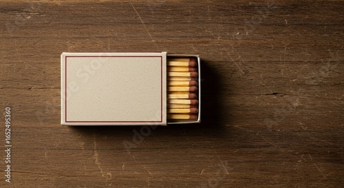 Wooden Board Rustic Matchbook Mockup