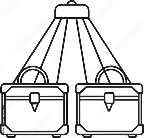 Cases outline vector illustration line art