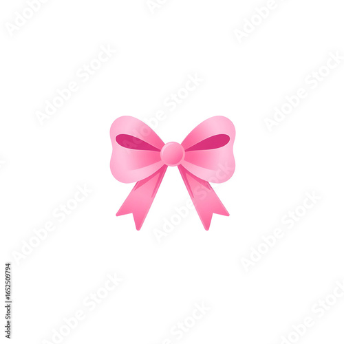 A vibrant pink bow icon symbolizing a holiday rib