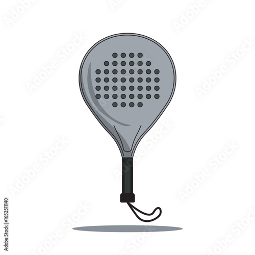 Padel racket vector illustration in modern style. Sports equipment icon for padel, tennis, squash, and racket games. Perfect for fitness, recreation, tournaments, and athletic club design projects.