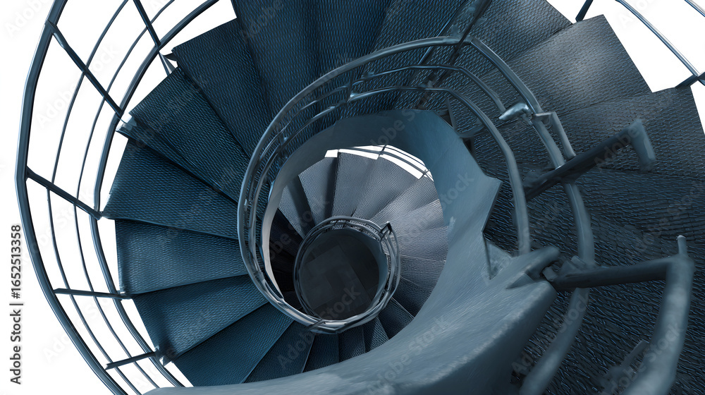 Fototapeta premium Spiral Staircase - Top Down View