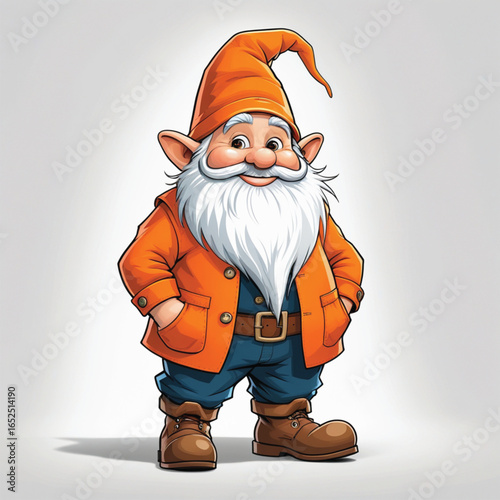 vector illustration of an old dwarf on a background