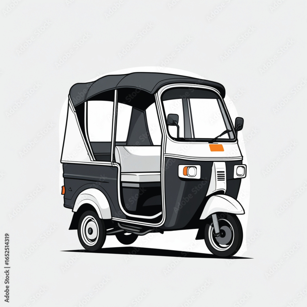 Fototapeta premium vector illustration of thai tuk tuk on white background