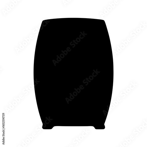 Silhouette of a Short Black Barrel on a White Background
