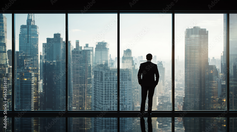 Fototapeta premium businessman looking at the city