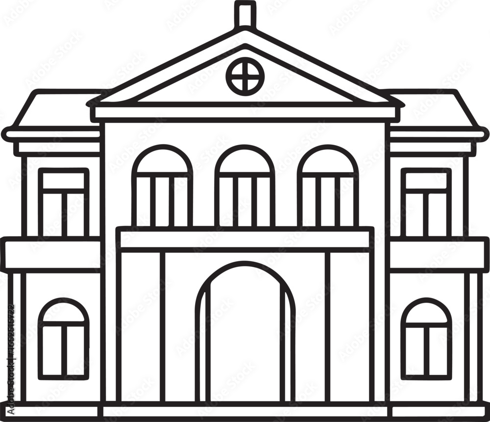 Fototapeta premium facade outline vector illustration line&nbsp;art
