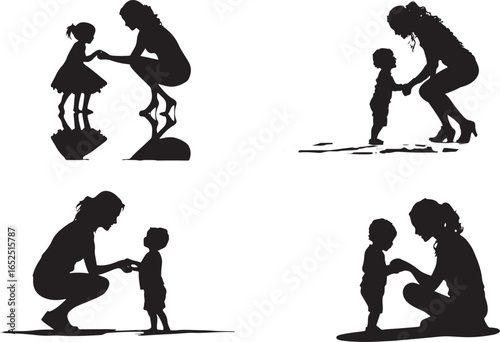 "Mother and Child Silhouette Art"

"Floral Circle Mom and Baby Design"

"Motherhood Love Vector Collection"