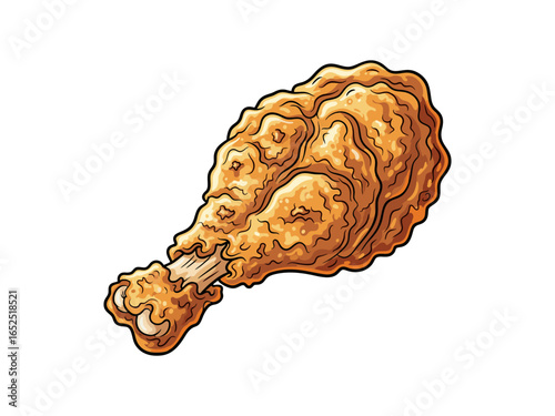 Fried chicken thighs on a white background