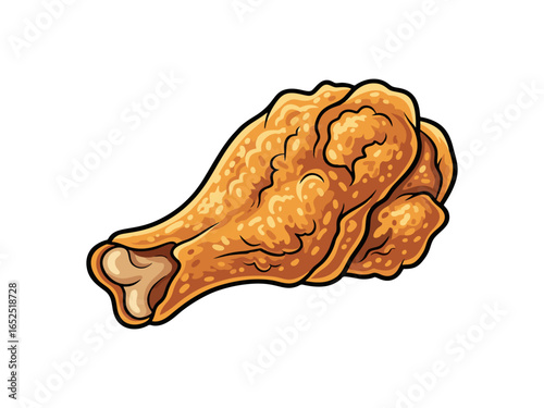 Fried chicken thighs on a white background