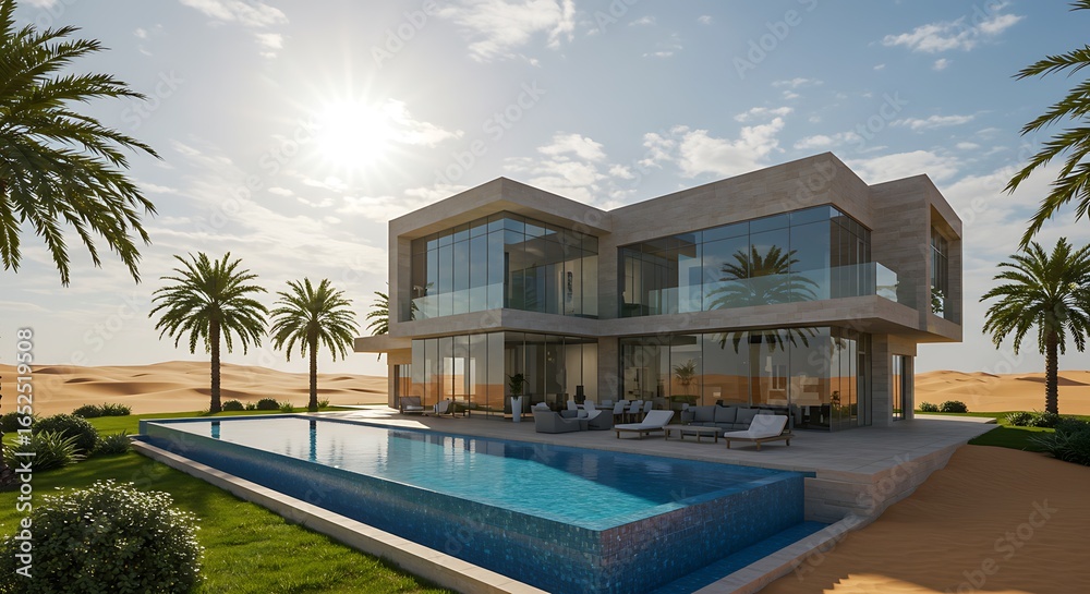 Fototapeta premium Exclusive Luxury Beautiful villa featuring modern landscaping in Canada Property Investment Opportunity for Sale Dream Home Modern Luxury Real Estate