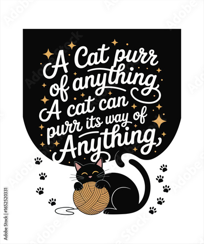 a cat purr of  anything a cat can purr it,s way  of anything 